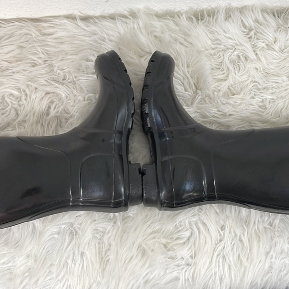 HUNTER Original Tall Black Gloss Rain Boots Waterproof 
Size 7 New - Picture 12 of 16
